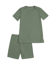 Organic Cotton Shorty Pajama And Play Set Moss Green Pajama and Play Set CastleWare Baby 709-36-Moss-Set-Website
