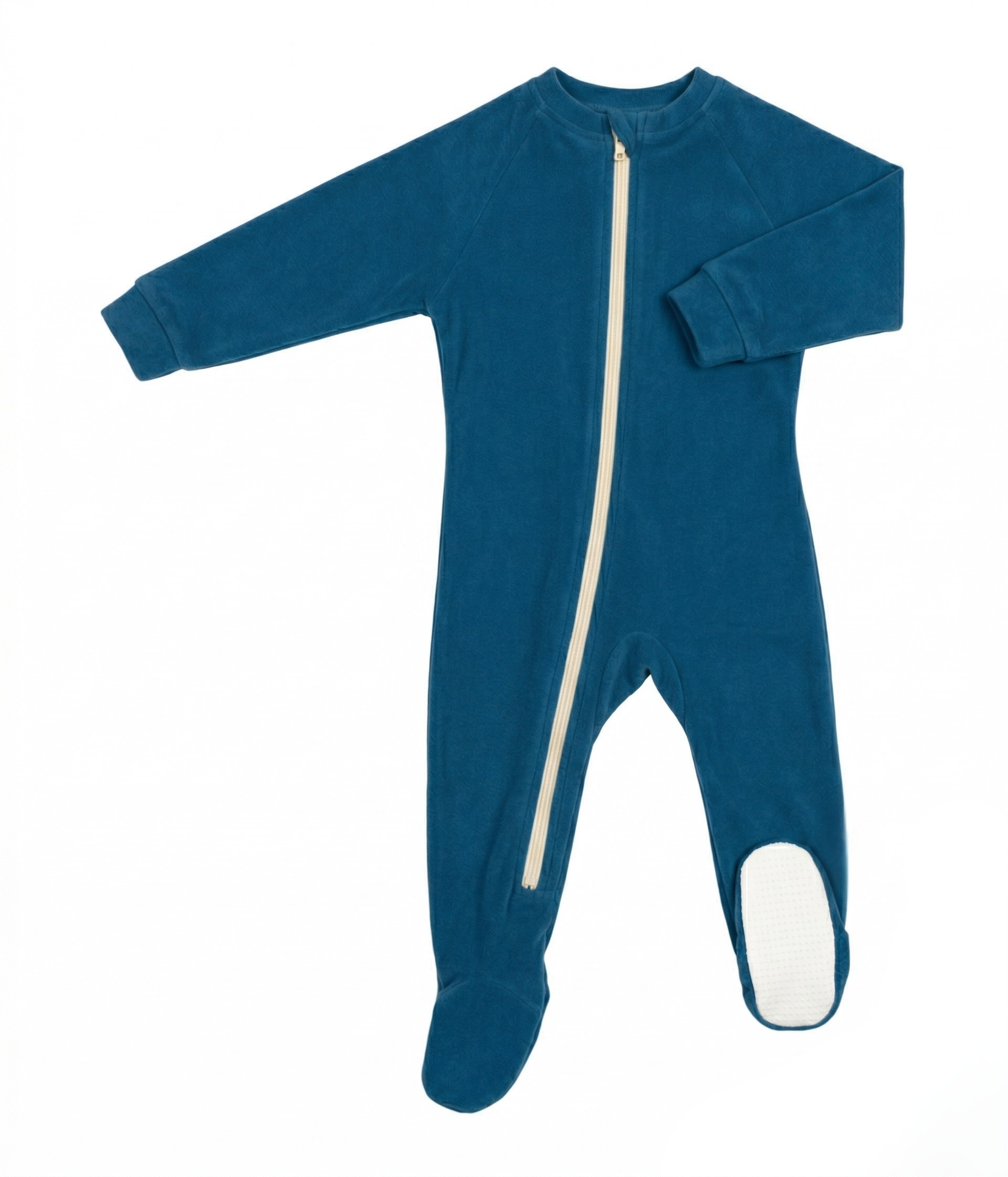 Organic Cotton Rib Knit Footie Pajama TOG 1.5 Poseidon Blue Footie Pajamas CastleWare Baby 91034