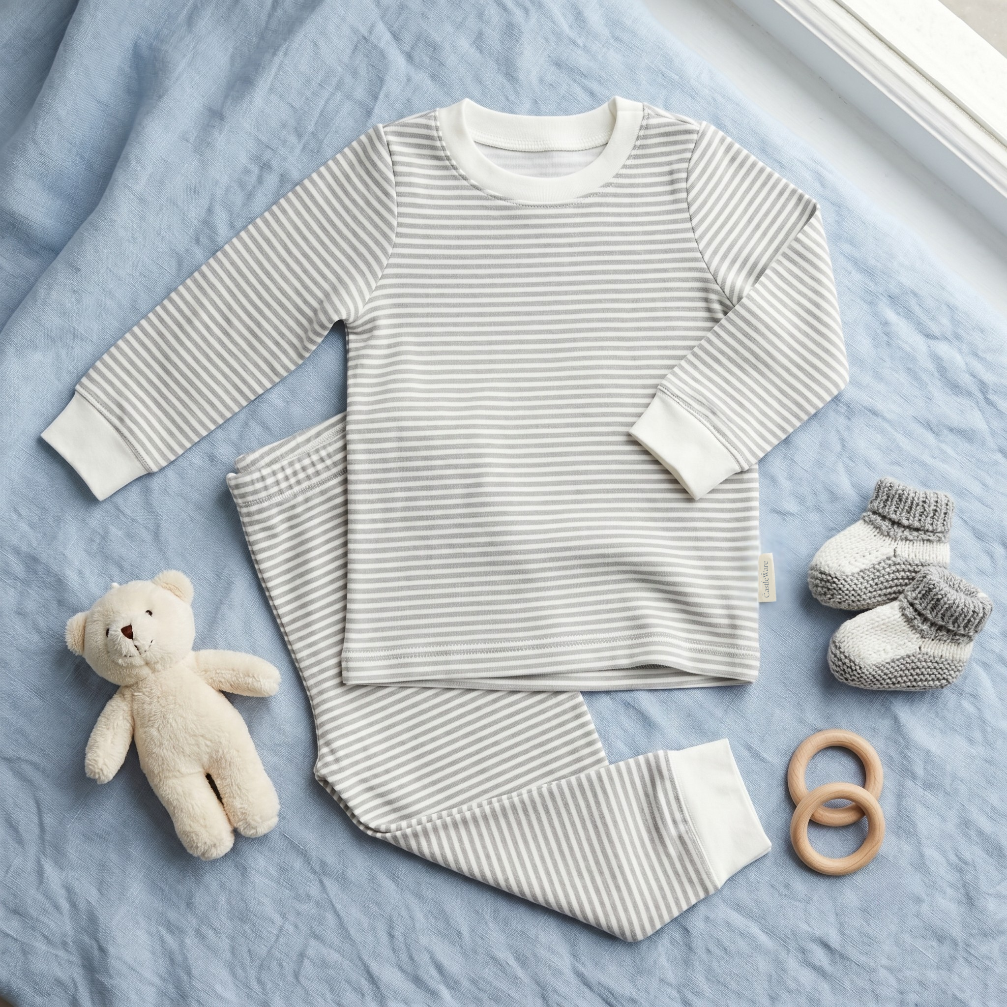 Organic Cotton Rib Knit Pajama and Play Set TOG 1.5 Pajama and Play Set CastleWare Baby CastleWare