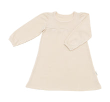 Girls Long Sleeve Organic Cotton Rib Knit Dress Natural (undyed) Long Sleeve Dress CastleWare Baby 423-00-3T