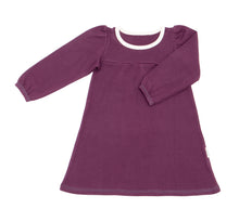 Girls Long Sleeve Organic Cotton Rib Knit Dress Plum Long Sleeve Dress CastleWare Baby 423-32-3T_edit_color
