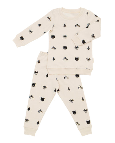Close Out Colors - Organic Cotton Fleece Pajama and Play Set TOG 2.0 Black Forest Print Pajama and Play Set CastleWare Baby 975-38-2T