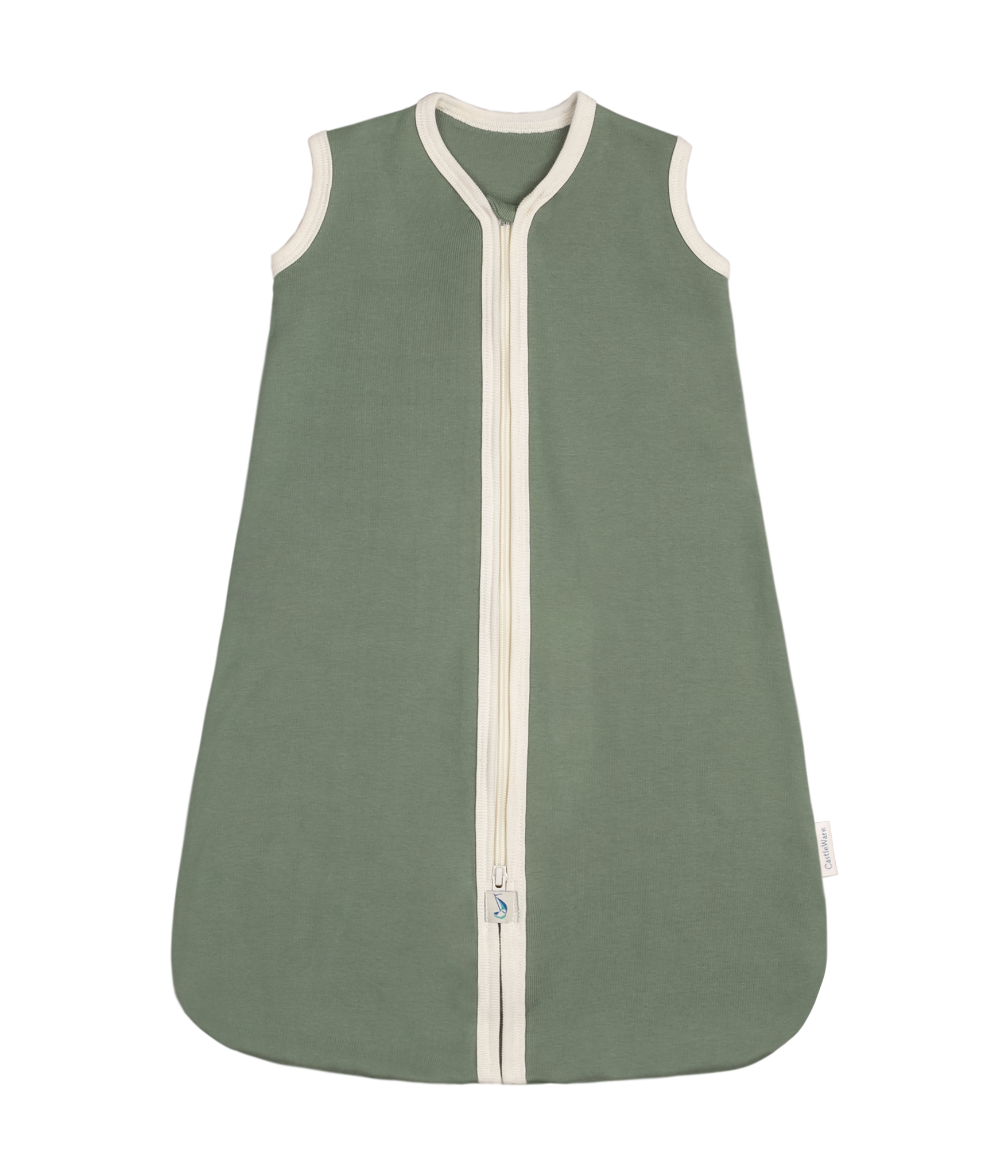 Sleeveless Organic Cotton Rib Knit Sleeper Bag TOG 1.5 Moss Green Sleep Sack Baby & Toddler CastleWare Baby CastleWare-Website-Sleeveless-Moss