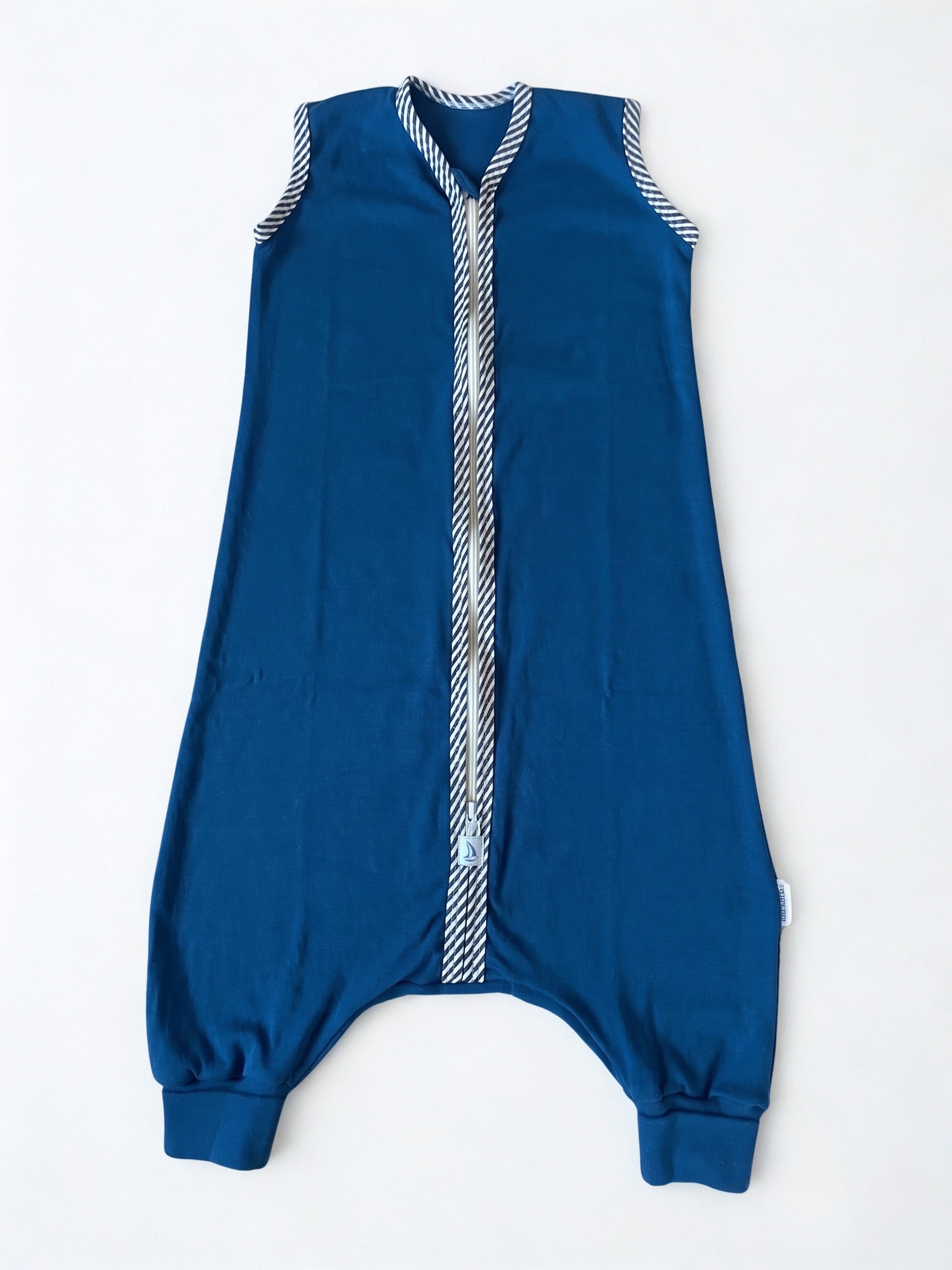 Sleeveless Organic Cotton Rib Knit Sleeper Bag For Walkers TOG 1.5 Poseidon Blue Sleep Sack for Walkers CastleWare Baby 911-34