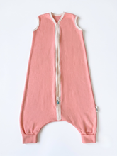 Sleeveless Organic Cotton Rib Knit Sleeper Bag For Walkers TOG 1.5 Candy Coral Sleep Sack for Walkers CastleWare Baby 911-37