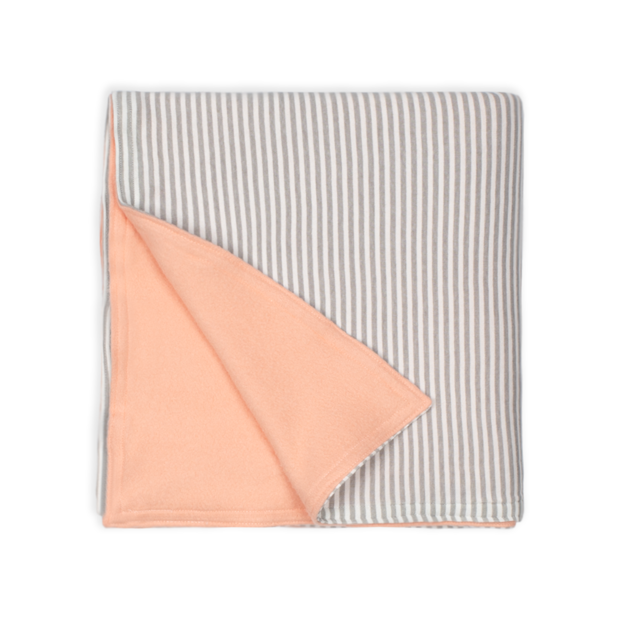 Organic Cotton Fleece Twin Blanket - Adult Throw - TOG 3.0 Gray Stripe with Coral Fleece Blankets CastleWare Baby CWB-127-51-37_2ed96eb2-9da1-41c6-9603-bad9b422f7bb