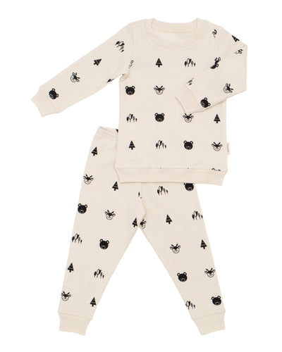 Organic Cotton Fleece Pajama and Play Set TOG 2.0 Black Forest Print Pajama and Play Set CastleWare Baby 975-38-2T