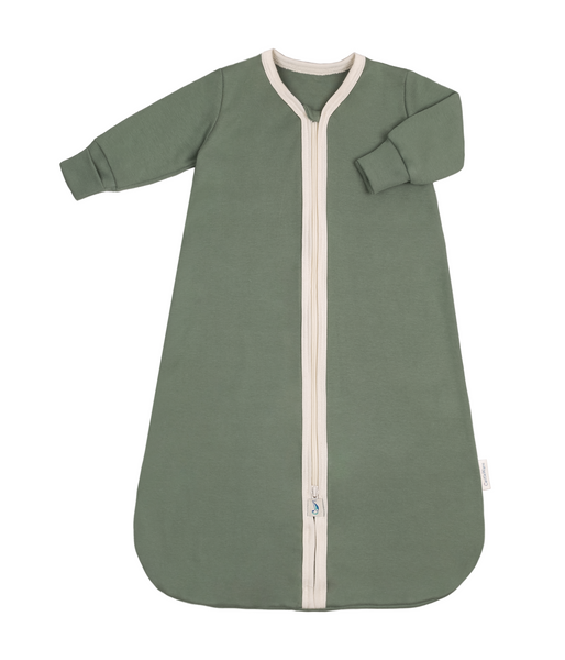 Long Sleeve Organic Cotton Rib Knit Sleeper Bag TOG 1.5 Moss Green Sleeper Bag CastleWare Baby CastleWare-Website-Sleeper-Moss