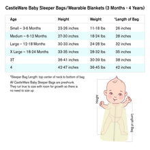 Sleeveless Organic Cotton Rib Knit Sleeper Bag TOG 1.5 Sleep Sack Baby & Toddler CastleWare Baby CastleWareBabySleepBagSizeChart-Revised_dfd7e036-8f4f-4751-a1c6-114c8136085c