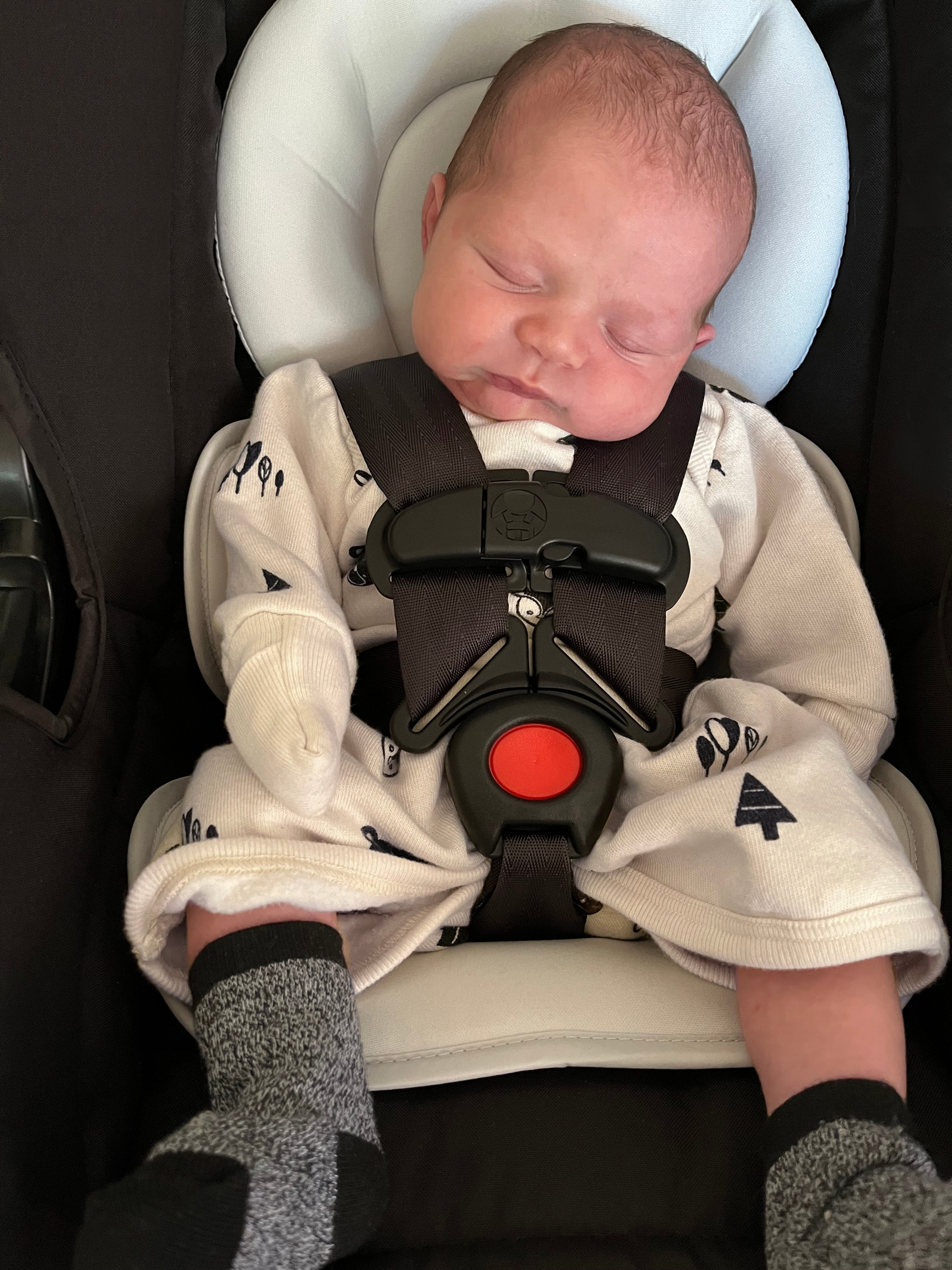 Newborn Organic Cotton Fleece Gown TOG 2.0 CastleWare Baby Newborn-gown-car-seat_edit