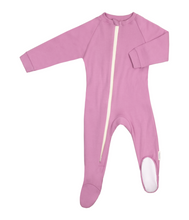 Organic Cotton Rib Knit Footie Pajama TOG 1.5 Lilac Footie Pajamas CastleWare Baby RibKnitFootie-Lilac-Website
