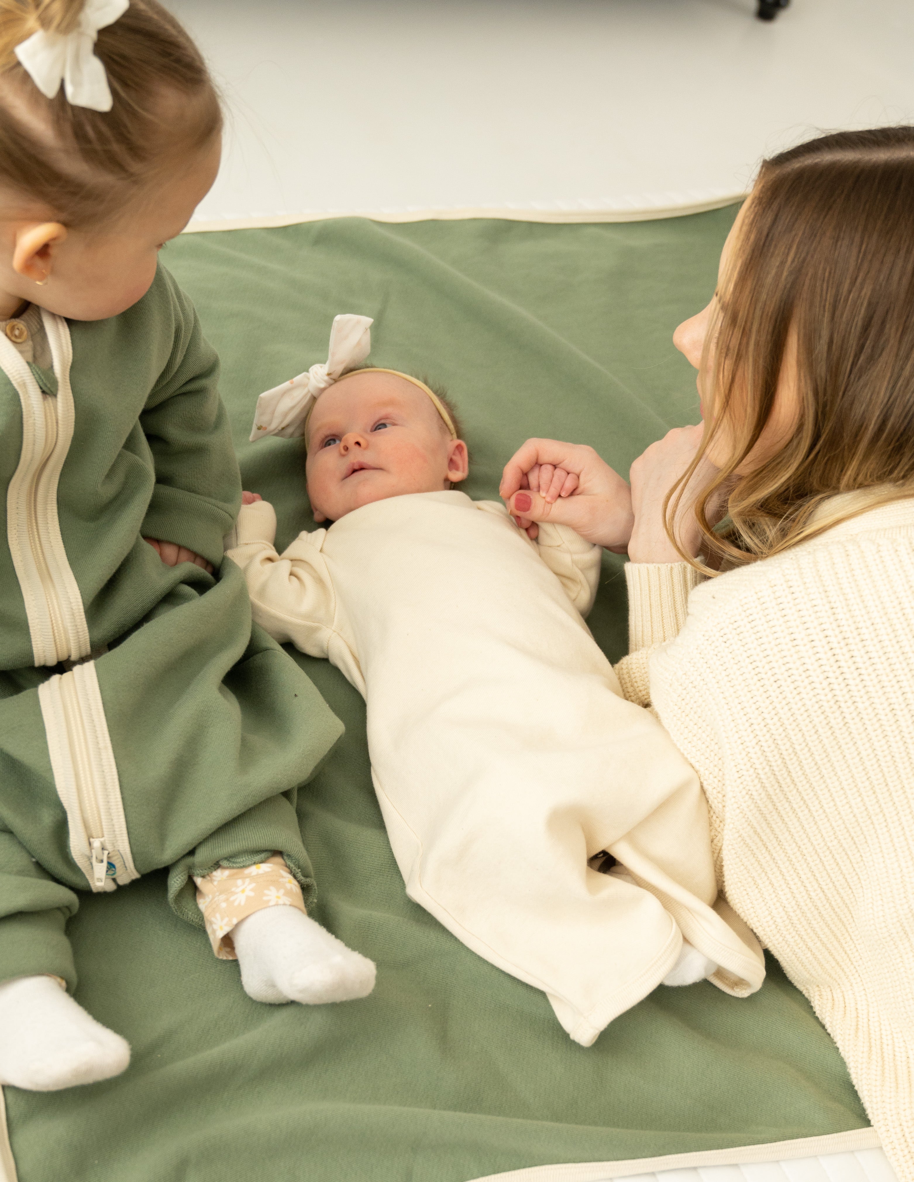 Newborn Organic Cotton Rib Knit Gown TOG 1.5 CastleWare Baby bagforwalkers-mossgreen